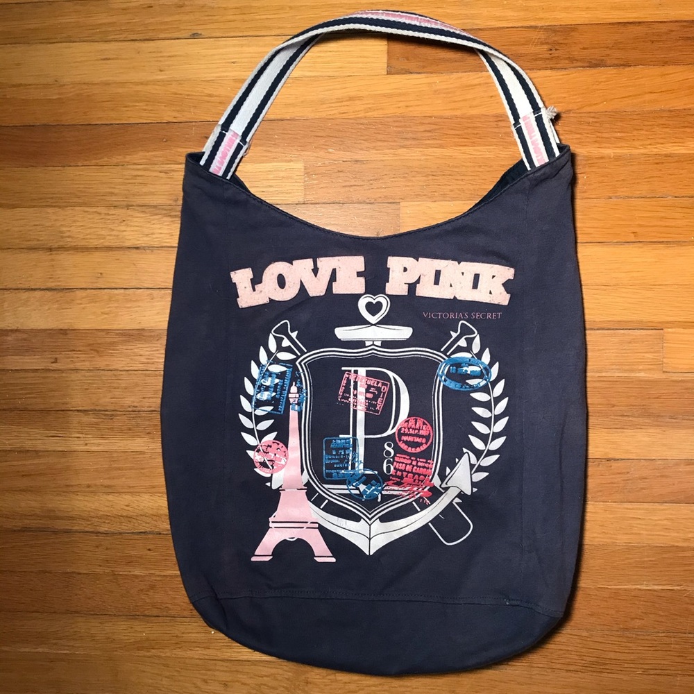 PINK Victoria’s Secret Love Pink Navy Bag